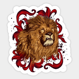 Cool Lion king, african animals, hipster, look 80s Sticker